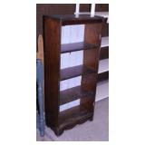 Wooden 5 shelf bookcase, 19" x 10" x 45"