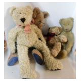 4 stuffed bears, tallest is 21"