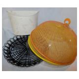 3 metal baskets - Metal holiday card wall holder