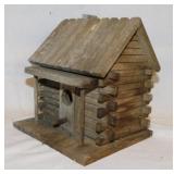 4 decorative wooden birdhouses, tallest is 9"