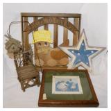 Primitive home dï¿½cor: Framed wall print, star &