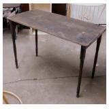 Antique wooden folding sewing table,