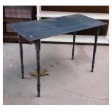 Antique wooden folding sewing table, painted,