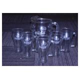 Glass Coca-Cola Coke beverage set: