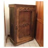 Antique primitive walnut cabinet w/ 4 shelves &