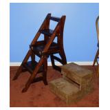 Wooden Benjamin Franklin step ladder chair,