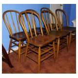 6 antique oak bentwood dining chairs