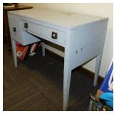 Vintage painted wood student desk w/ 2 drawers,