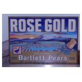 Vintage Rose Gold Bartlett Pears fruit crate label