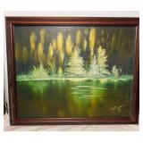 1986 original landscape oil painting on board by