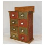 Antique primitive painted wood spice cabinet with