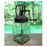 Rare 1917 glass 2 qt. Lightning Butter Machine