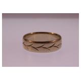 14K white gold wedding band ring, size 11 1/4