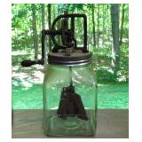 Antique Dazey glass 4 qt. butter churn # 40 w/