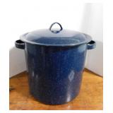 Graniteware stock pot w/ steamer insert & lid,