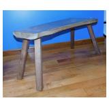Hand crafted live edge minimalist wood bench,