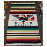Hand woven Mexico serape blanket w/ eagle &
