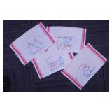 4 vintage Days of the Week cotton dish towels -