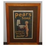 1910 Pears Soap advertisement, matted & framed,