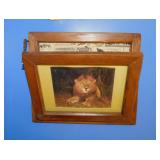 Antique walnut newspaper magazine wall mount rack