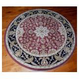 Nice wool & cotton round area rug, 92" diameter