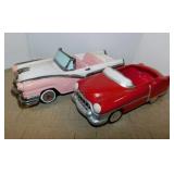 2 ceramic classic cars: Cadillac convertible &
