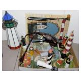 Lighthouse home decor: Slag glass lamp - Tapestry