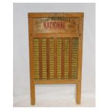 Antique National Brass King washboard, 23" tall