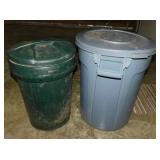 2 trash cans