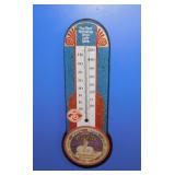 1977 wooden Coca-Cola thermometer w/ glass