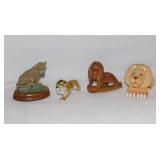 4 lion & lioness figurines