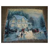 3 triple woven Winter throws: Thomas Kinkade -