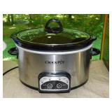 Rival stainless crockpot slow cooker w/ glass lid