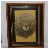 2 lion wall art pieces