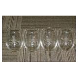 Glassware: 4 Halloween Skeleton stemless wine