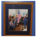 The Pledge print by Robert Duncan, matted &