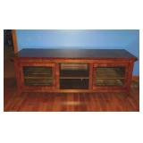 Wooden display cabinet, 63" x 20" x 22"