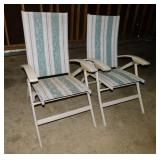 Pair of folding patio lawn chairs