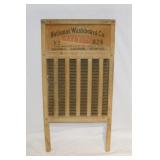 Antique National Silver King washboard, 24" tall