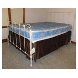 Antique full size iron headboard & footboard bed,