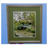 Japanese footbridge photo, double matted &