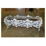 Vintage cast iron patio planter w/ galvanized