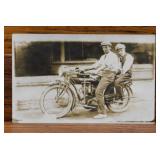 Antique Indian Motorcycle real photo postcard