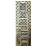 3 aluminum step ladders: Two 6