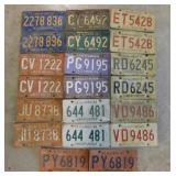 10 pair embossed metal Illinois license plates: