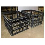 2 plastic storage crates