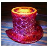 LE Smith amberina cadmium glass Daisy & Button