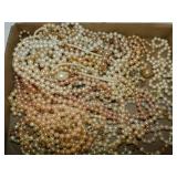 Ladies faux pearl necklaces of various lengths