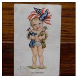 17 antique military patriotic postcards, some