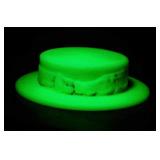 Custard uranium novelty glass straw hat,